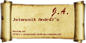 Jelencsik András névjegykártya